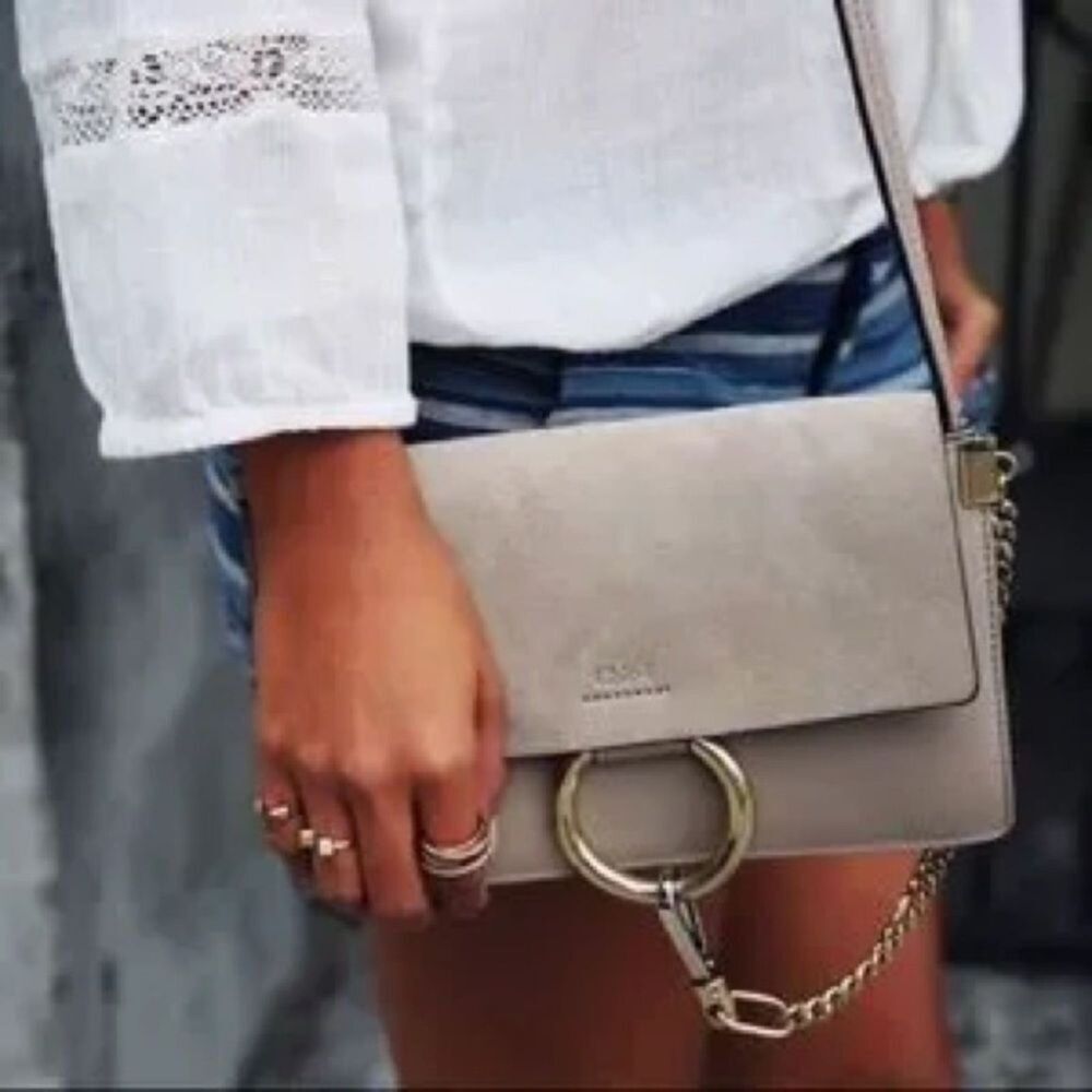 Inzi crossbody bag, leather and suede